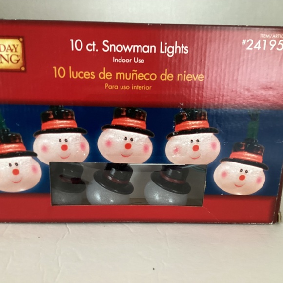 10 Light String of Snowman Lights 11 Feet Long Christmas Holiday - Picture 5 of 8